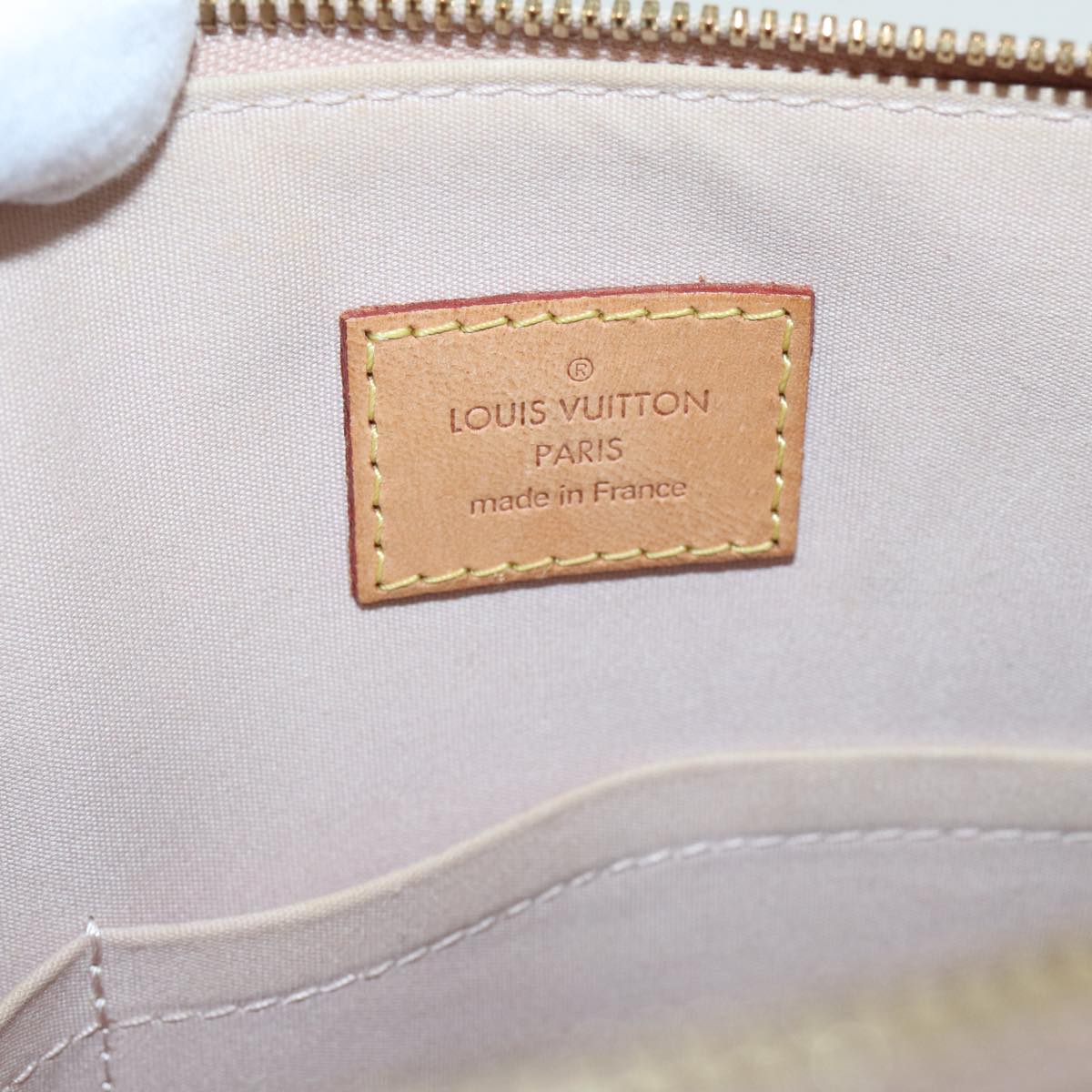 Louis Vuitton Alma Beige Patent Leather Hand Bag