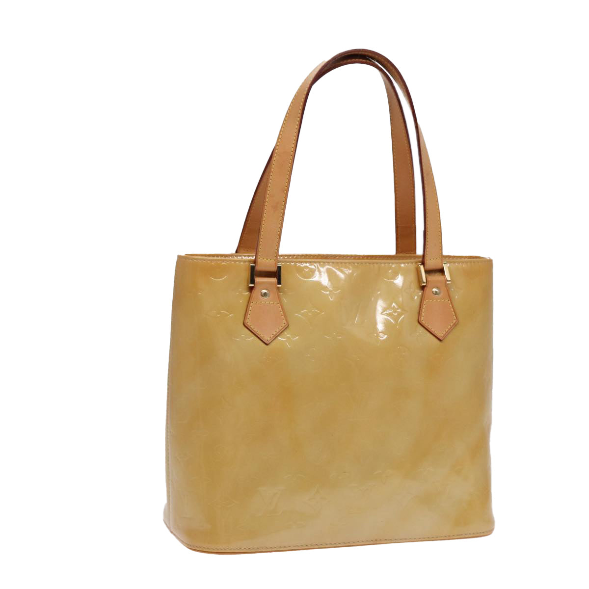 Louis Vuitton Houston Beige Patent Leather Hand Bag