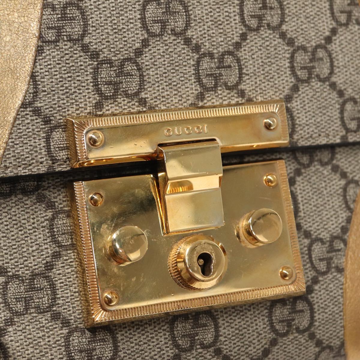 Gucci Padlock Beige Leather Shoulder Bag