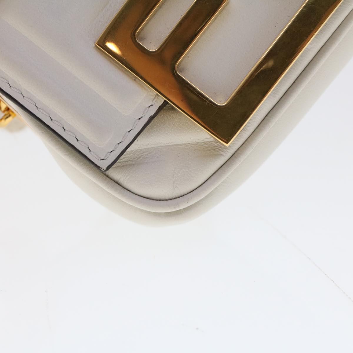 Fendi White Leather Shoulder Bag