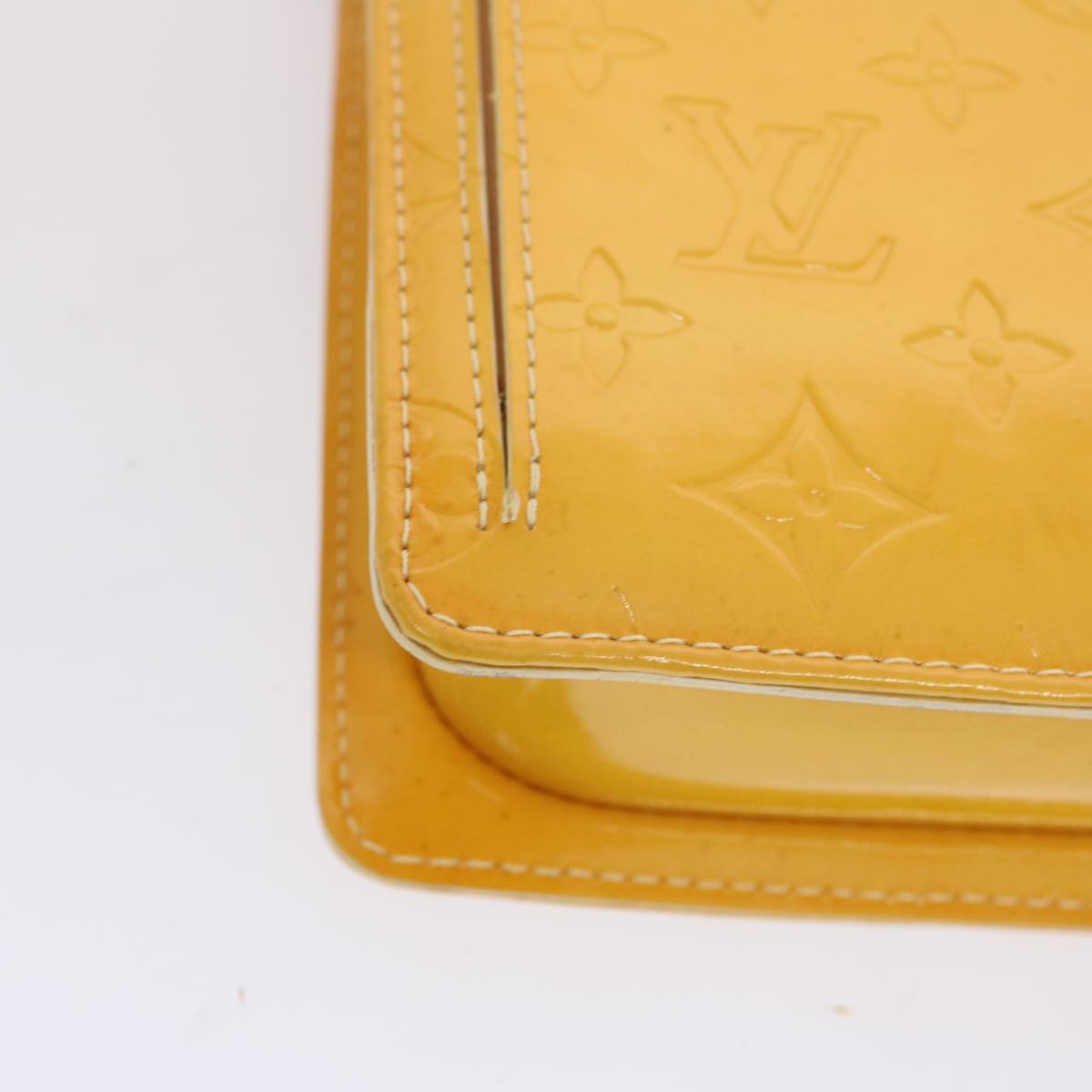 Louis Vuitton Mott Yellow Patent Leather Clutch Bag