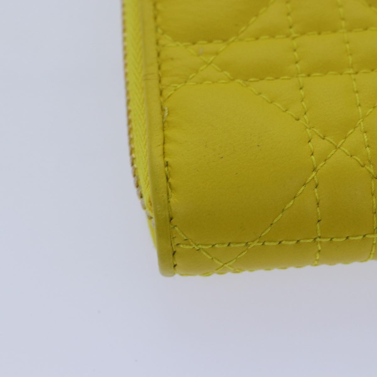 Dior Cannage Lady Yellow Leather Wallet Accessories