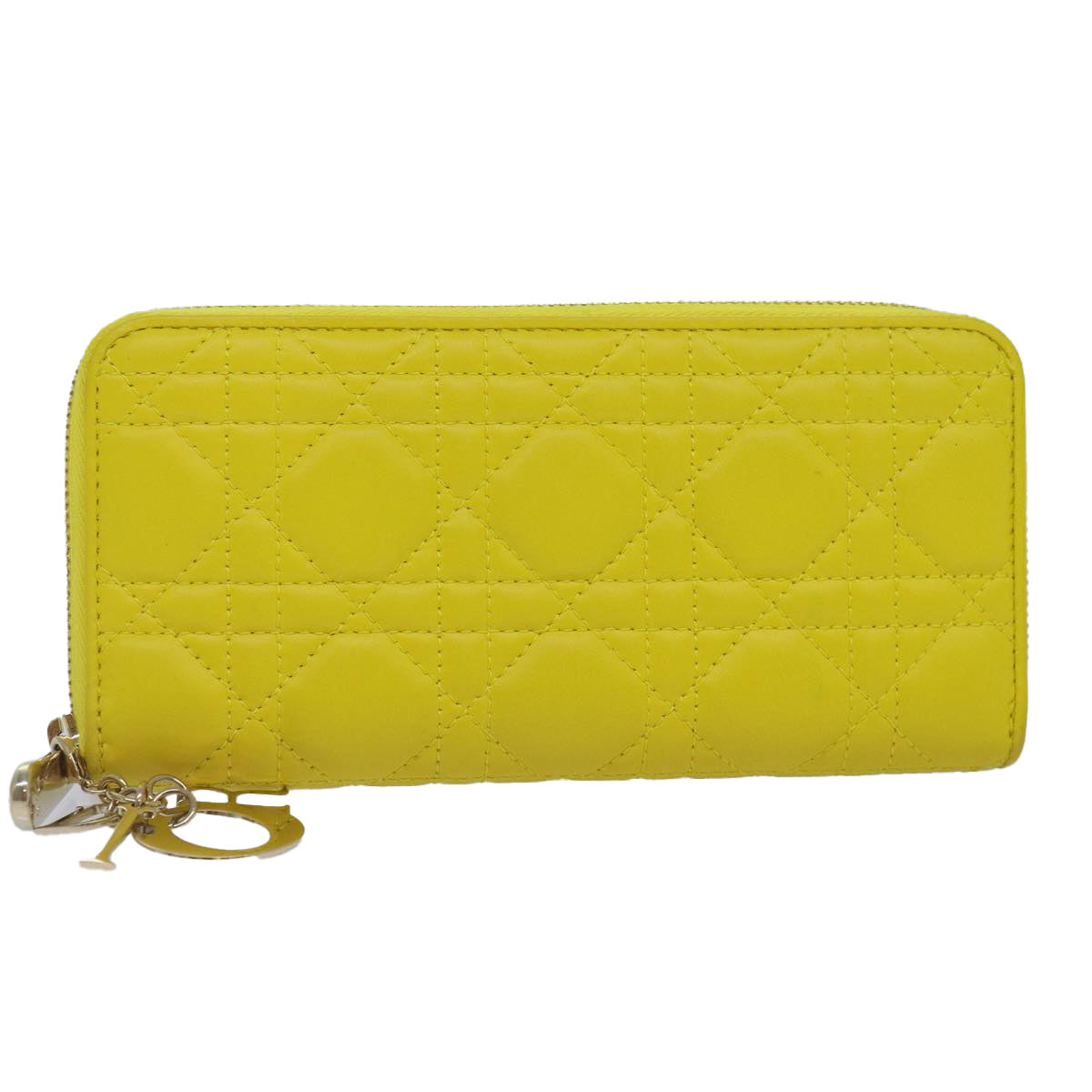 Dior Cannage Lady Yellow Leather Wallet Accessories