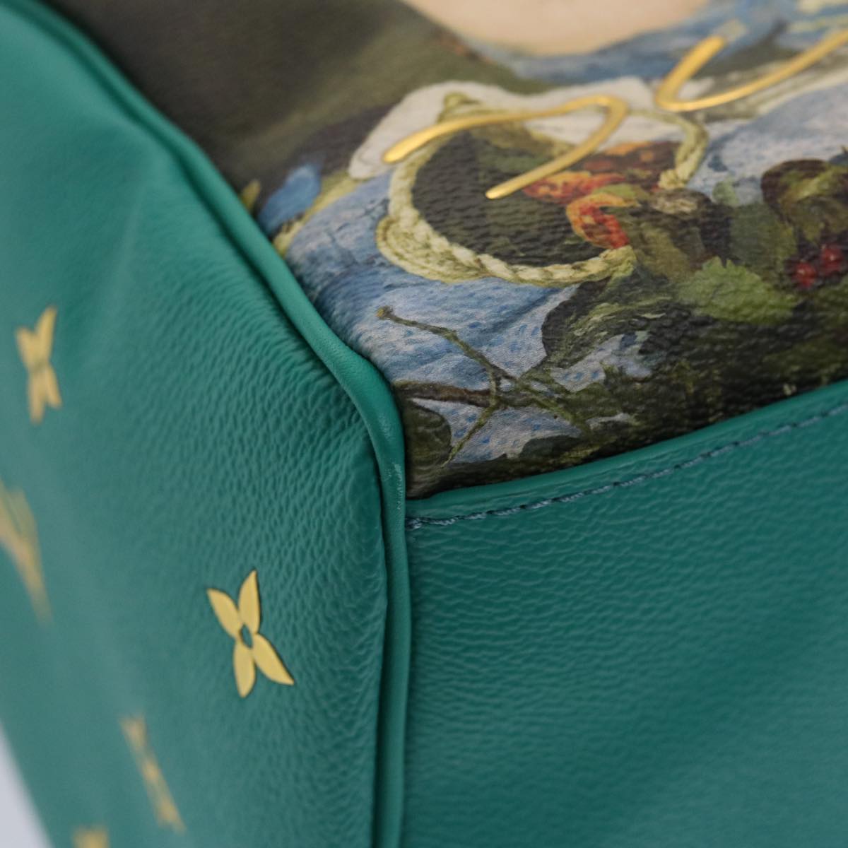 Louis Vuitton Speedy 30 Green Leather Hand Bag