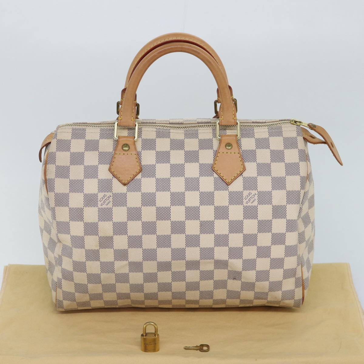 Louis Vuitton Speedy 30 White Canvas Hand Bag