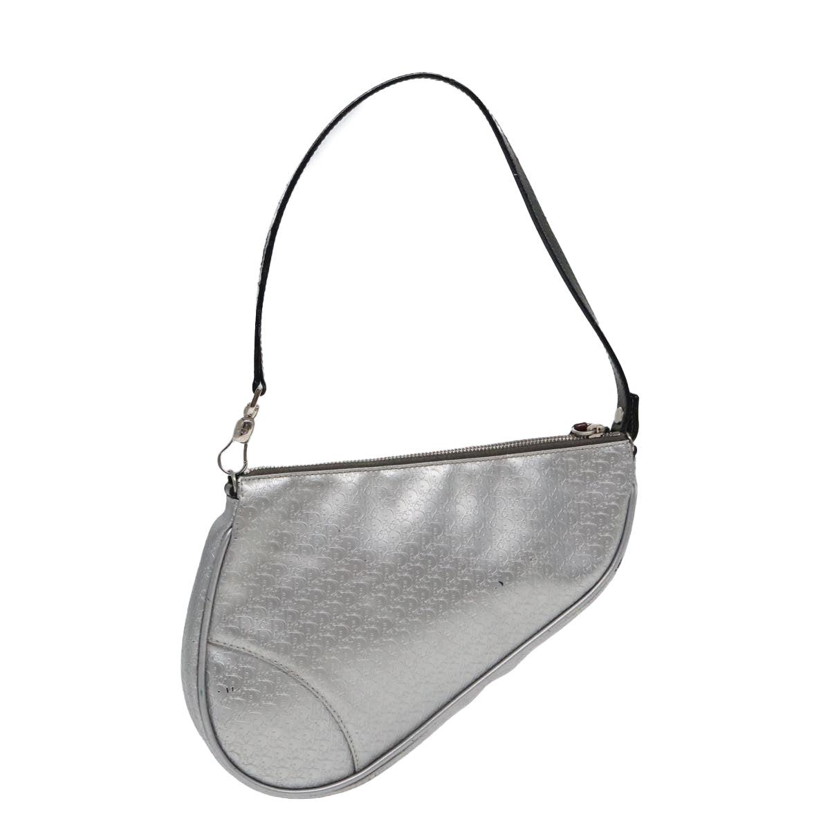 Dior Saddle Silver Canvas Clutch Bag