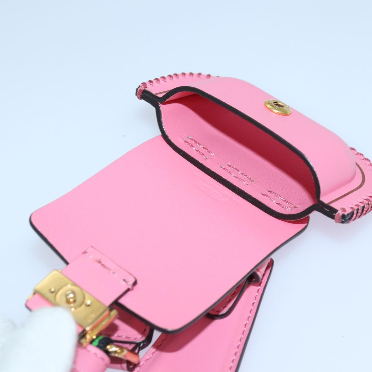 Fendi Baguette Pink Leather Clutch Bag