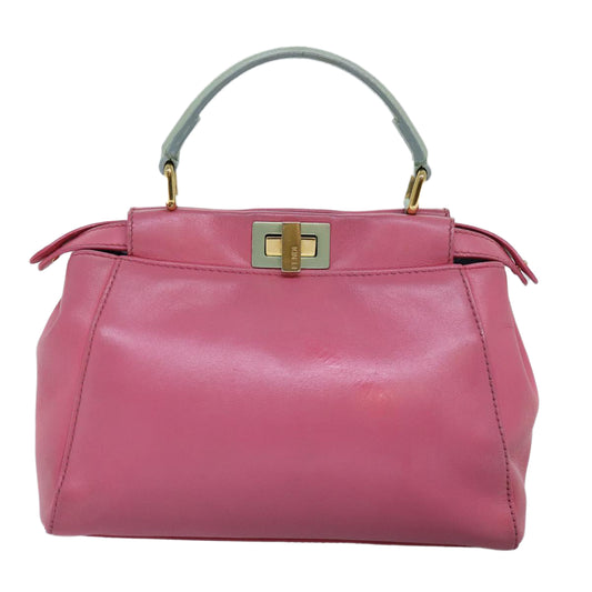 Fendi Peekaboo Pink Leather Hand Bag