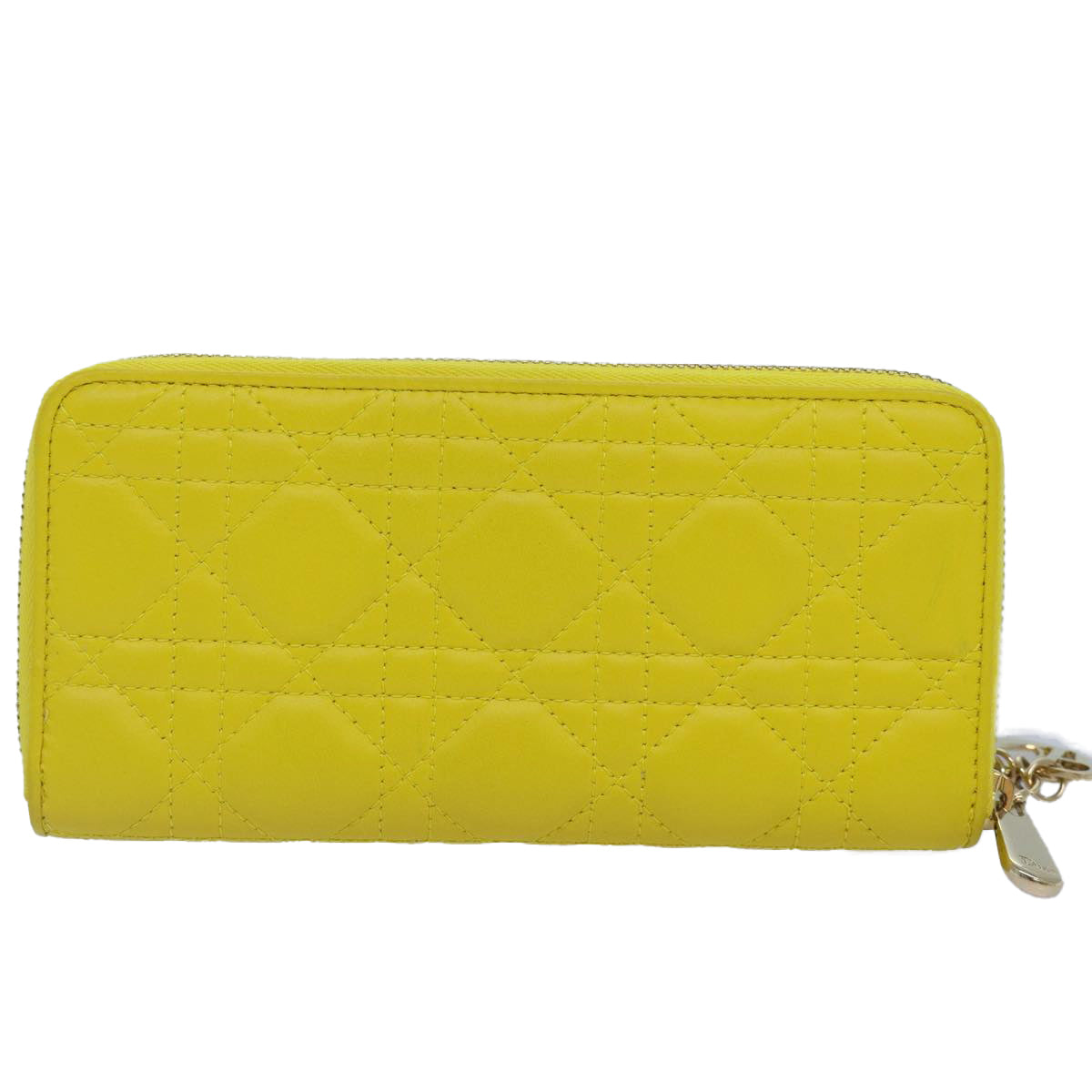 Dior Cannage Lady Yellow Leather Wallet Accessories