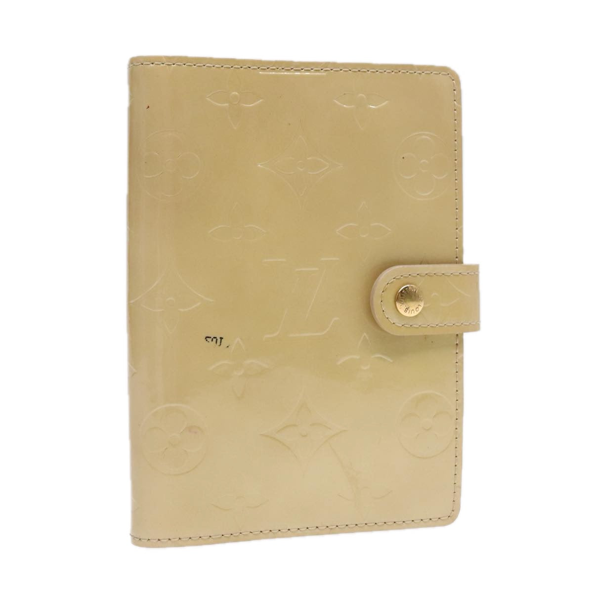 Louis Vuitton Agenda PM Beige Patent Leather Wallet Accessories