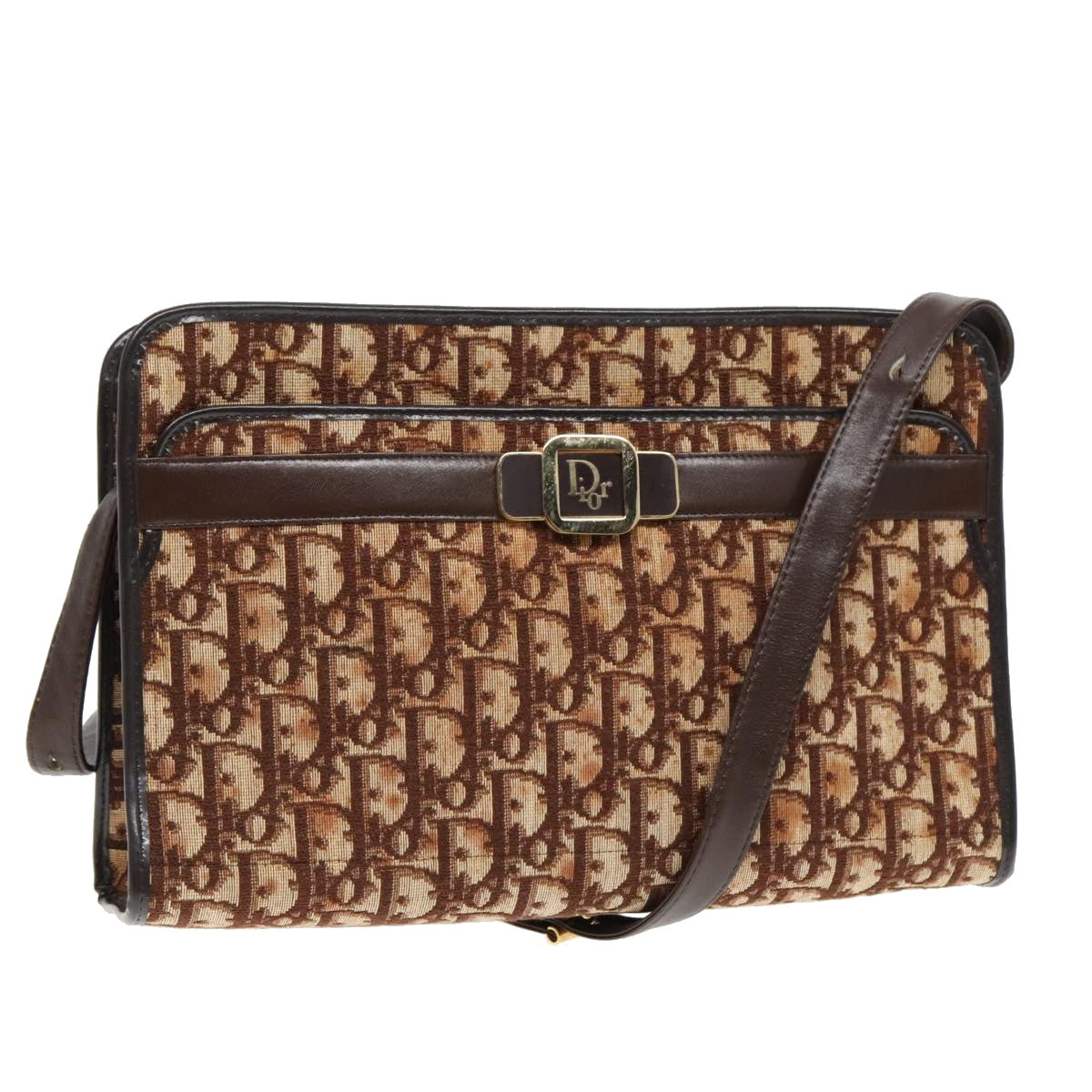 Dior Trotter Brown Canvas Shoulder Bag