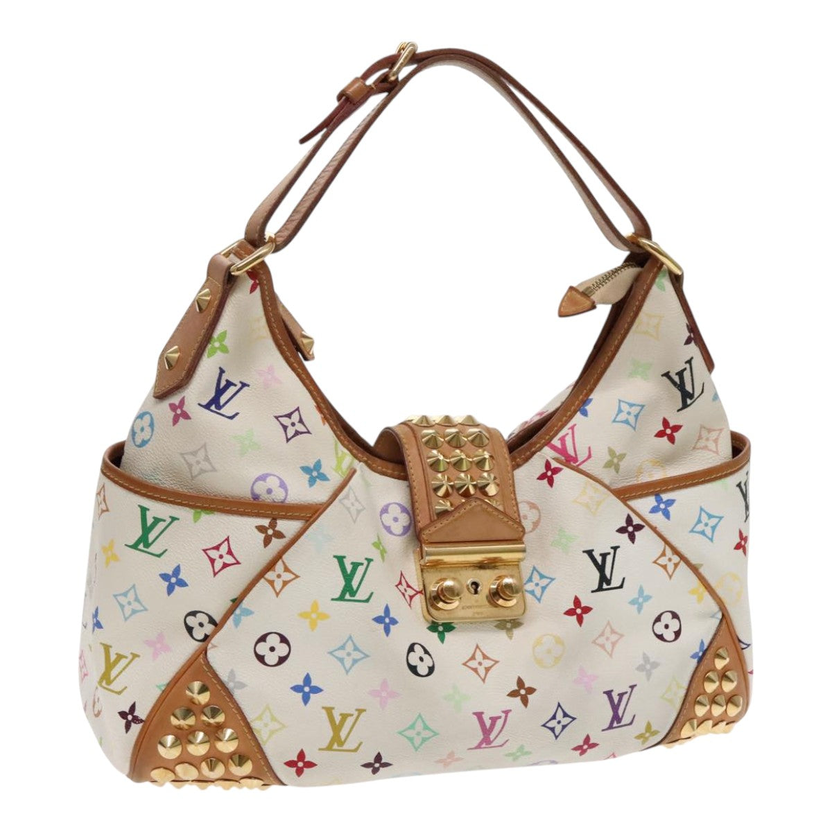 Louis Vuitton Chrissie White Canvas Shoulder Bag