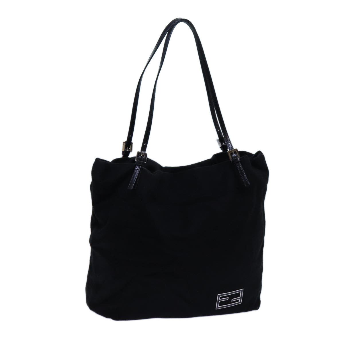 Fendi FF Black Wool Tote Bag