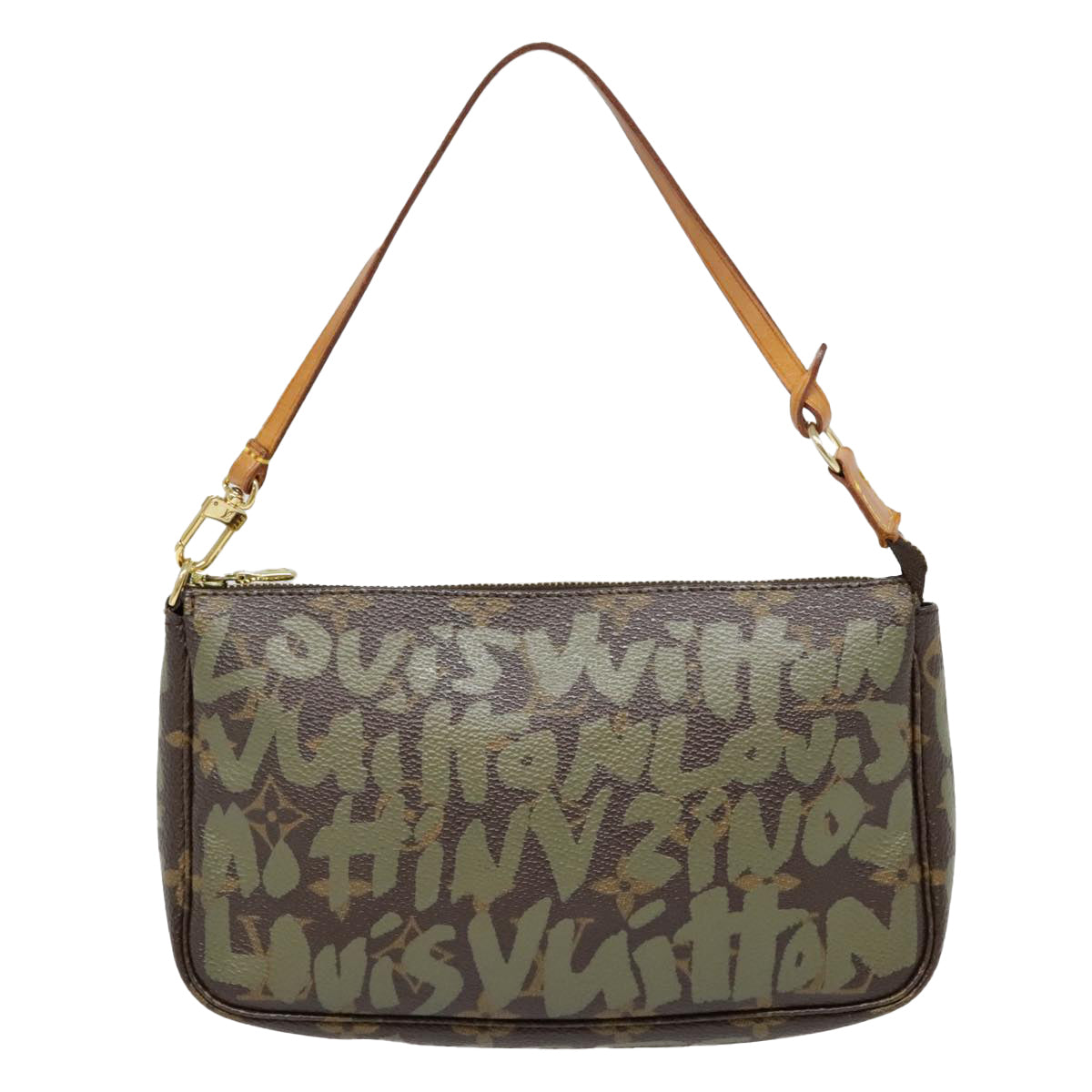 Louis Vuitton Pochette Accessoire Brown Canvas Clutch Bag