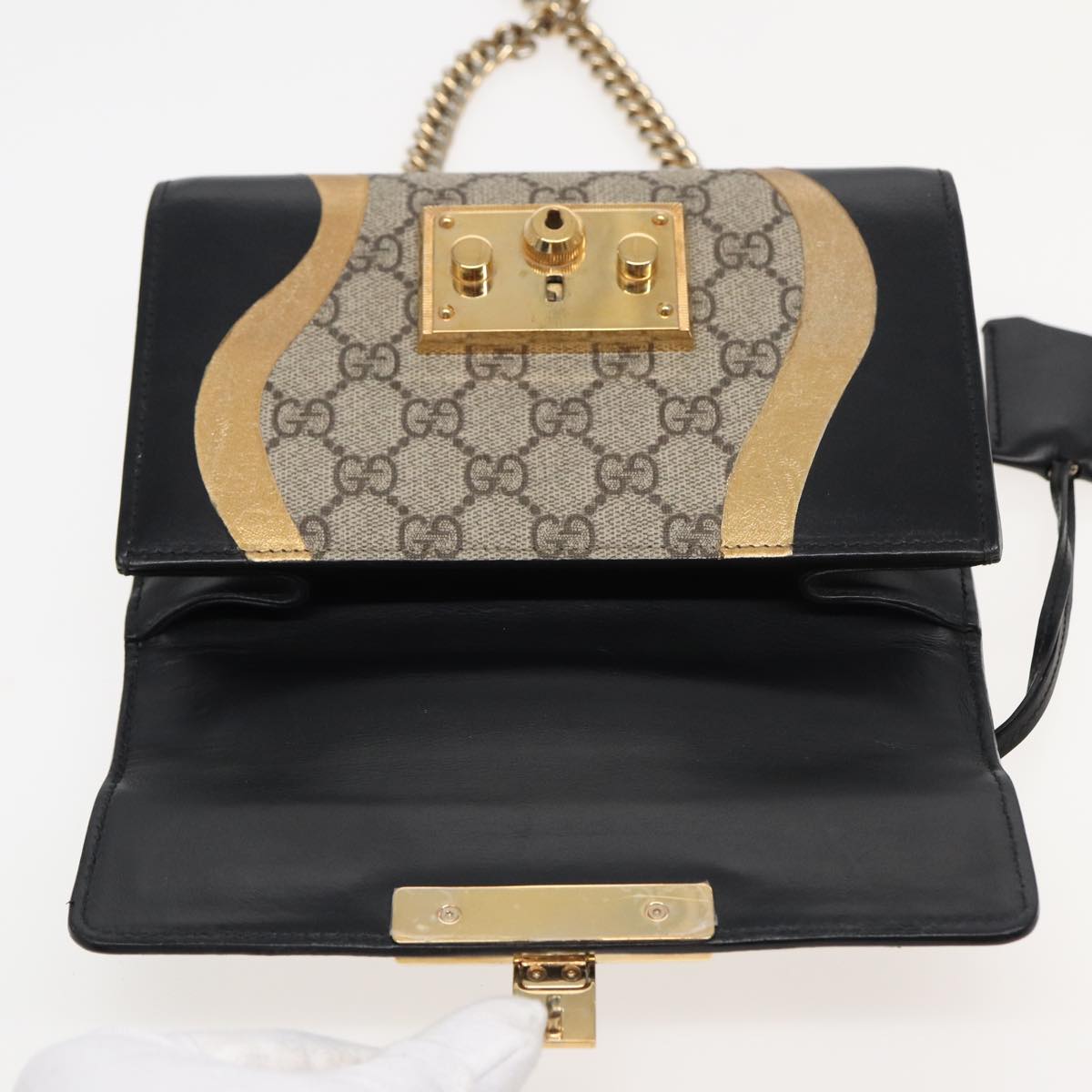 Gucci Padlock Beige Leather Shoulder Bag