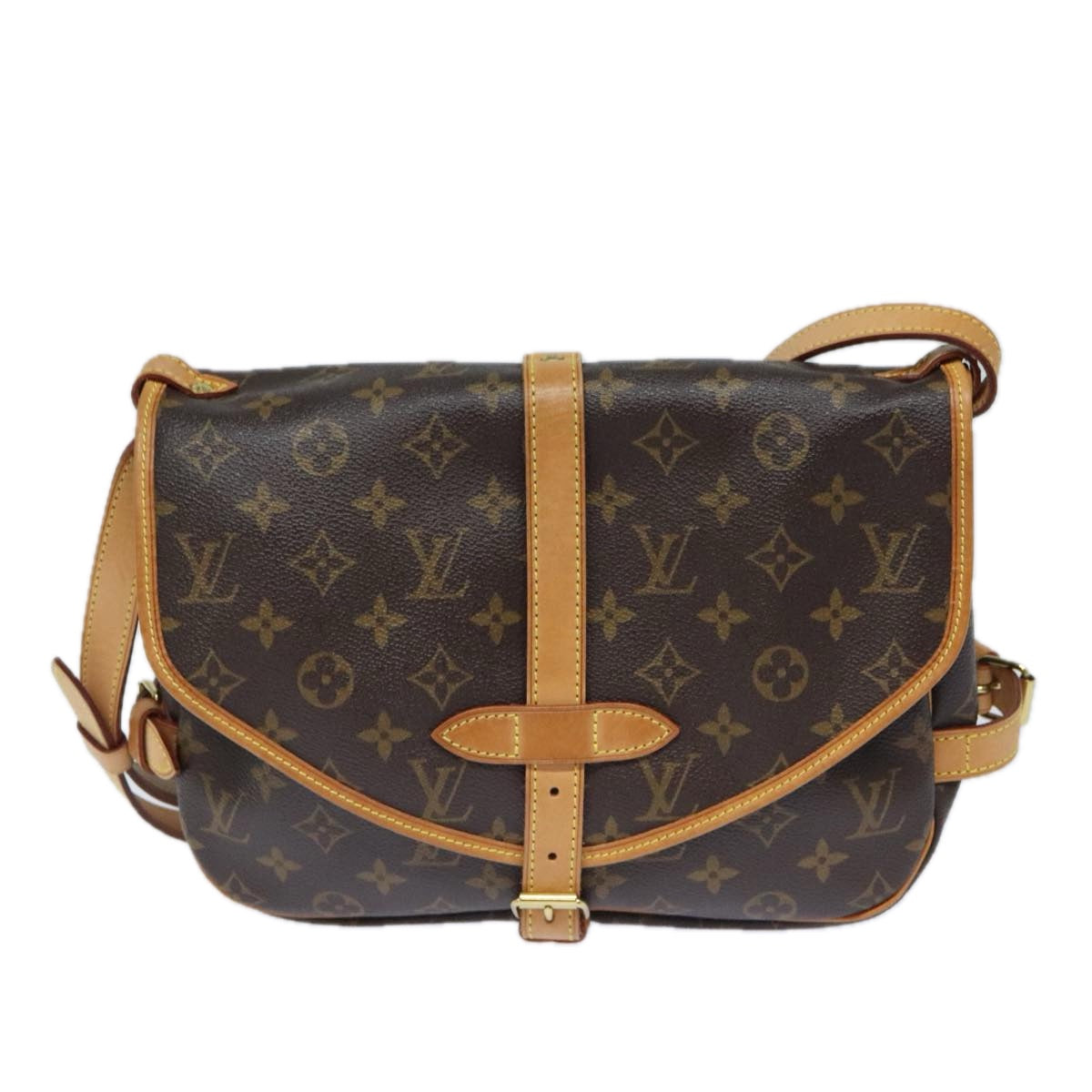 Louis Vuitton Saumur 30 Black Canvas Shoulder Bag