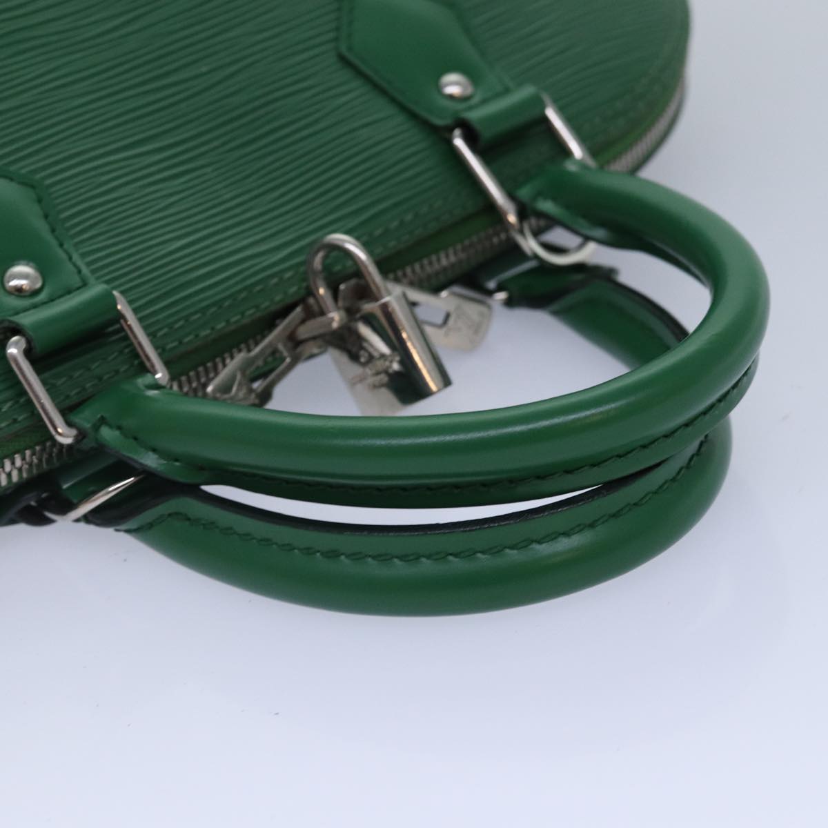 Louis Vuitton Alma Green Calfskin Hand Bag