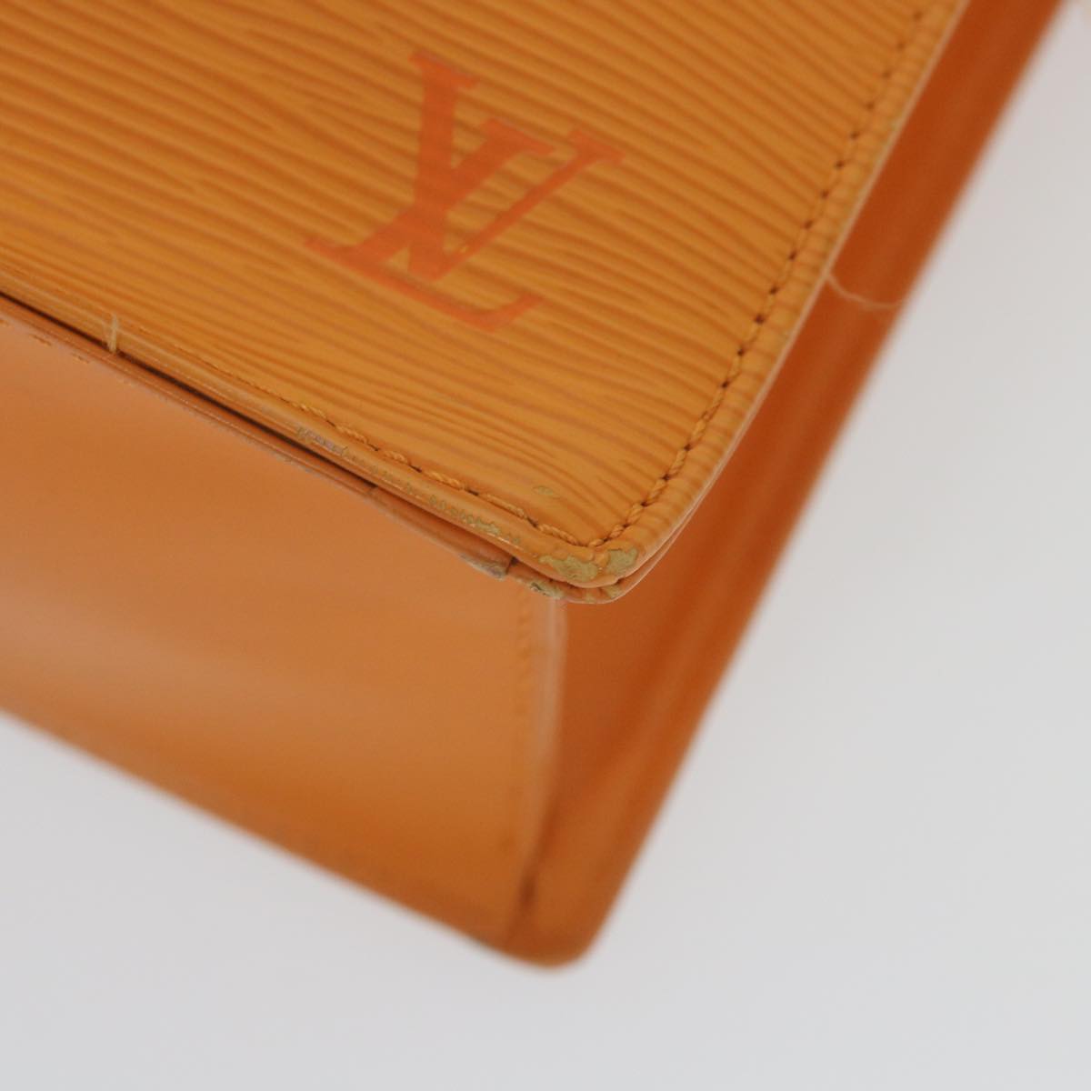 Louis Vuitton Sac Plat Orange Leather Hand Bag