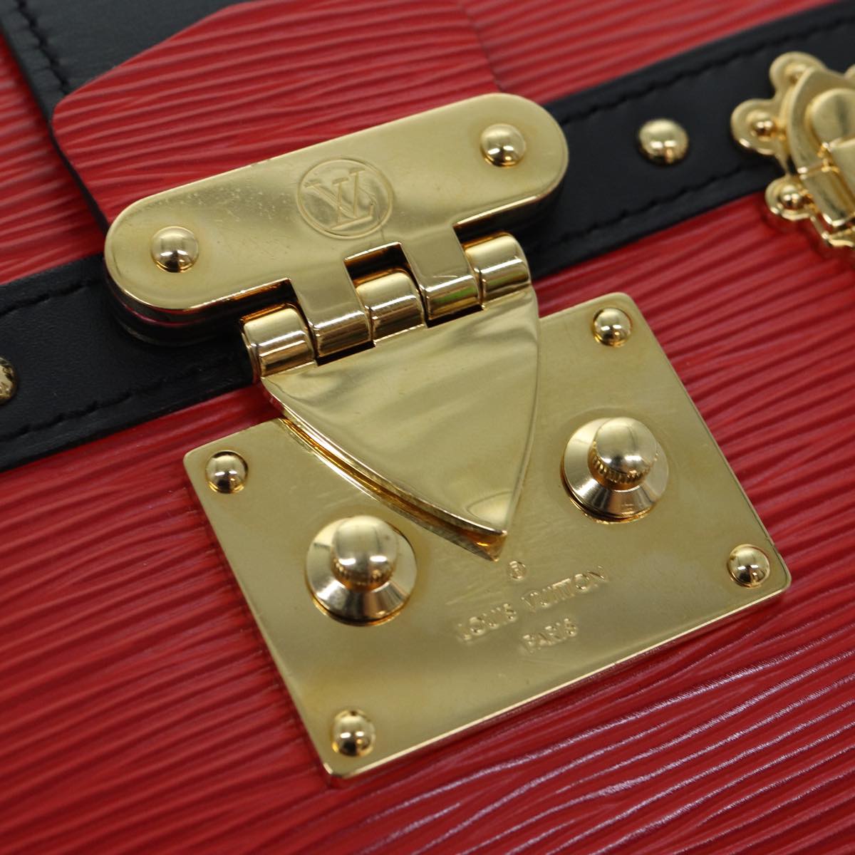 Louis Vuitton Trunk Red Leather Shoulder Bag