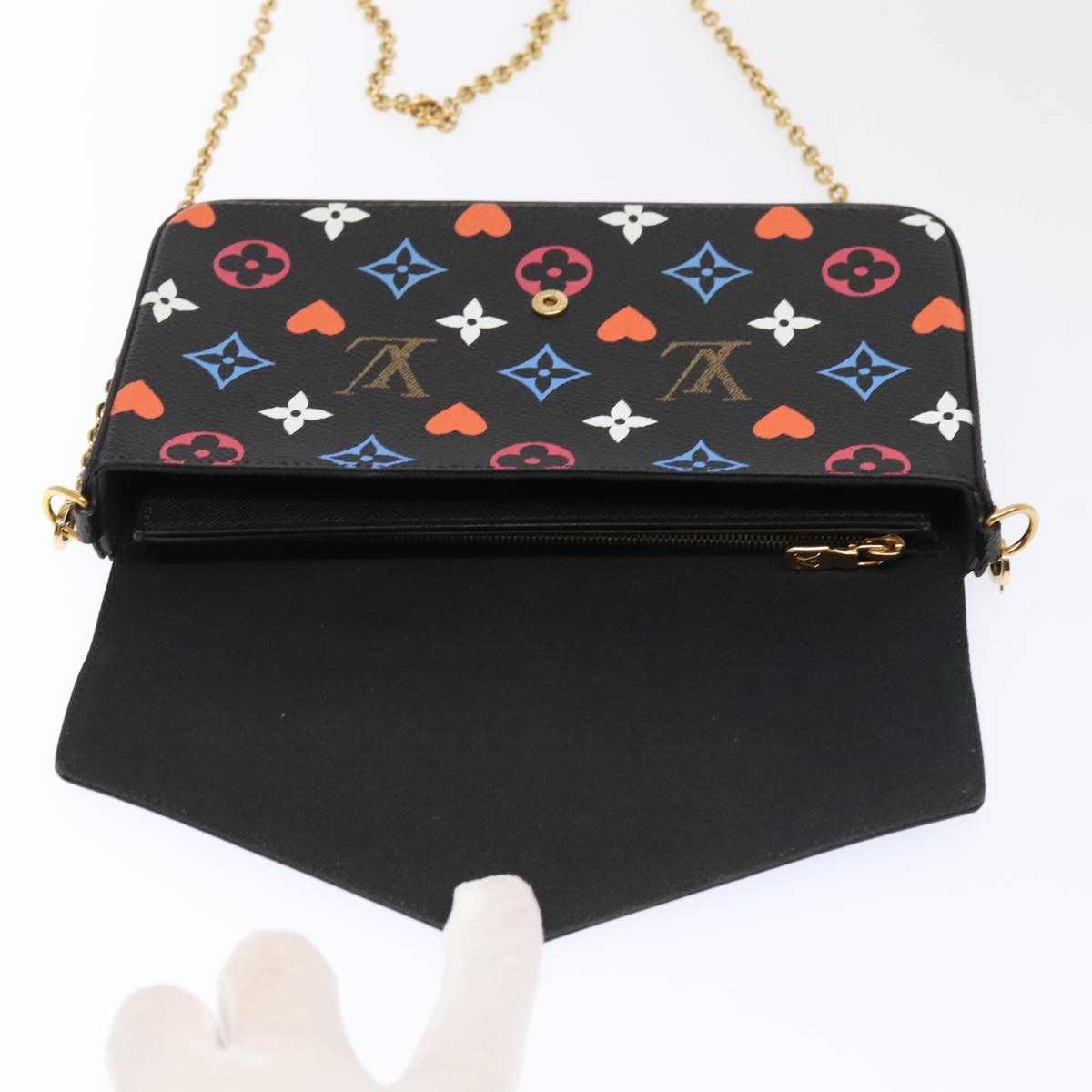 Louis Vuitton Felicie Black Canvas Clutch Bag