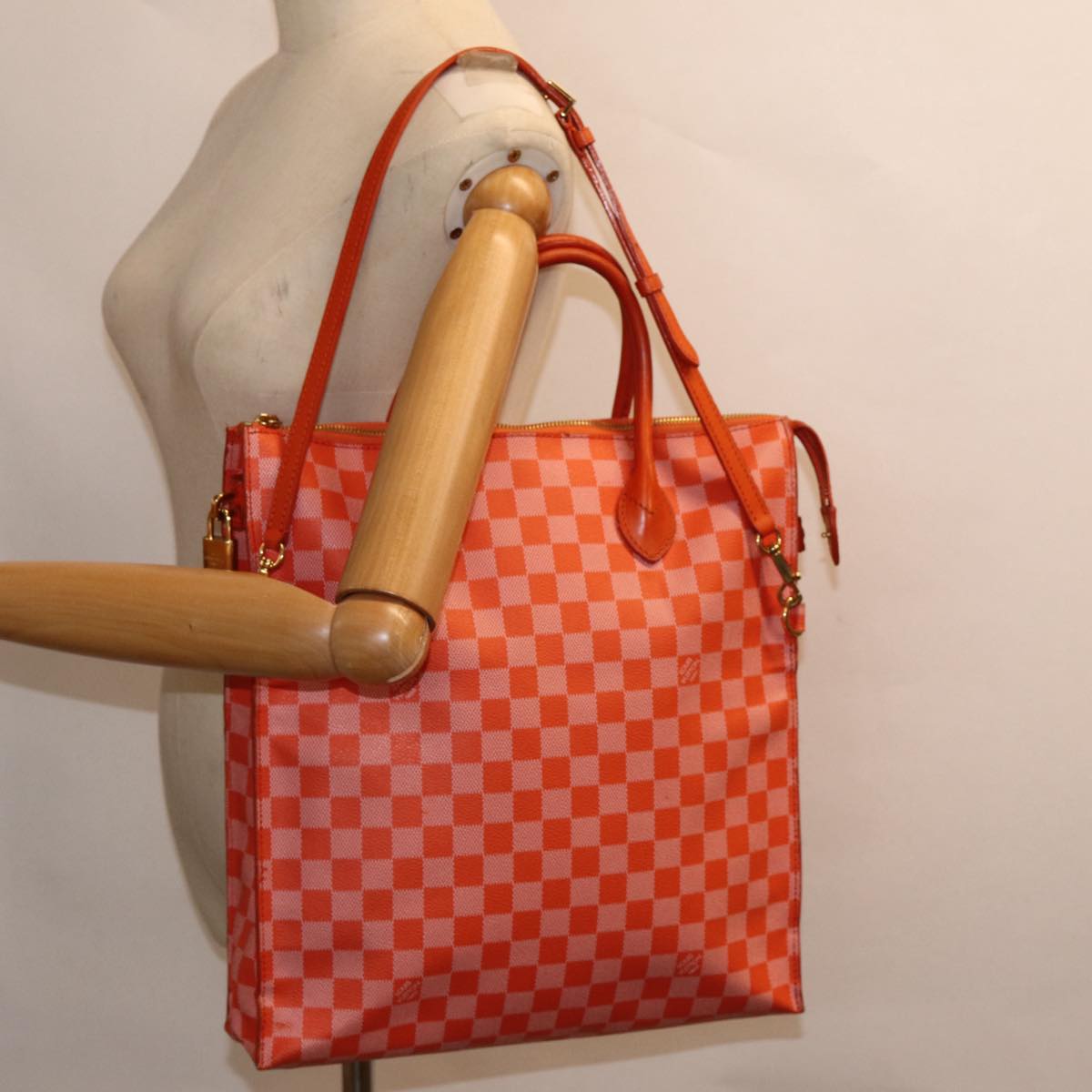 Louis Vuitton Pimont Mobile Orange Canvas Hand Bag