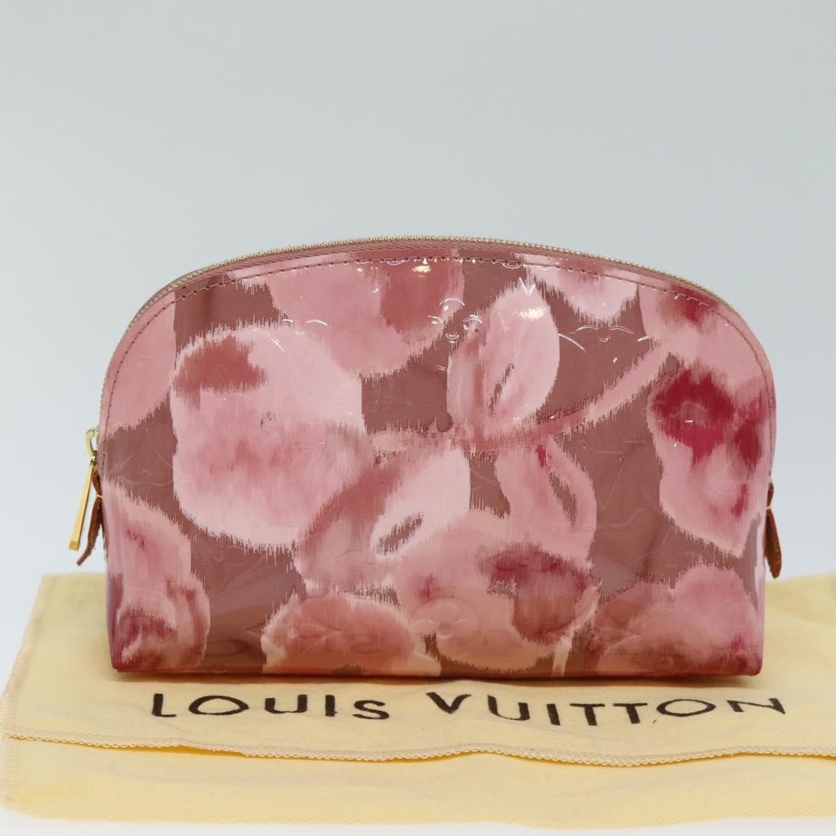 Louis Vuitton Cosmetic Pouch Pink Patent Leather Clutch Bag