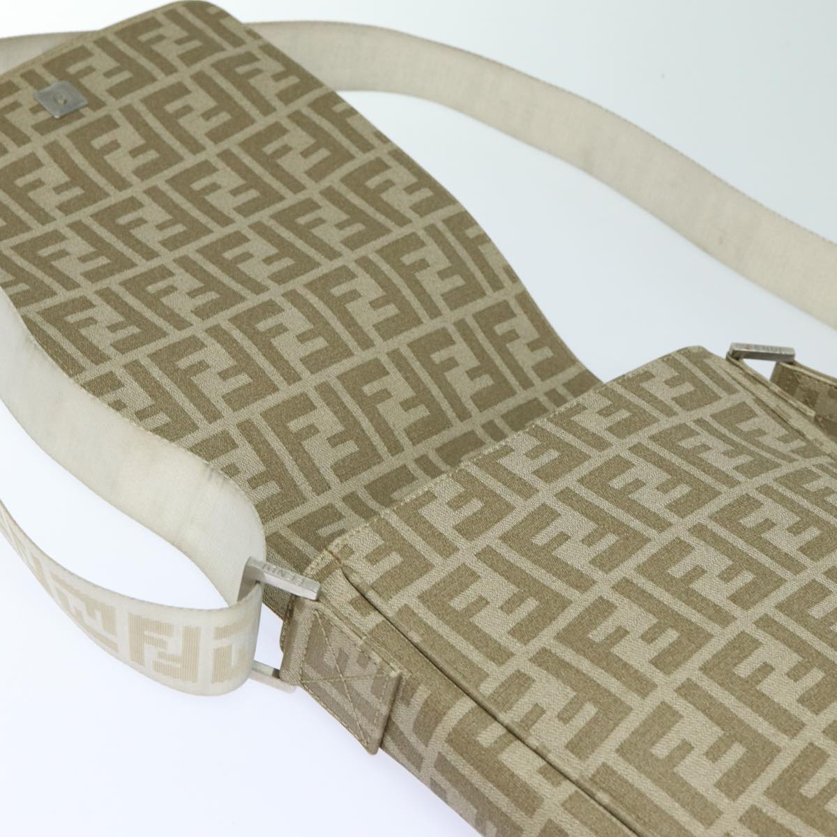 Fendi Zucca Beige Canvas Shoulder Bag