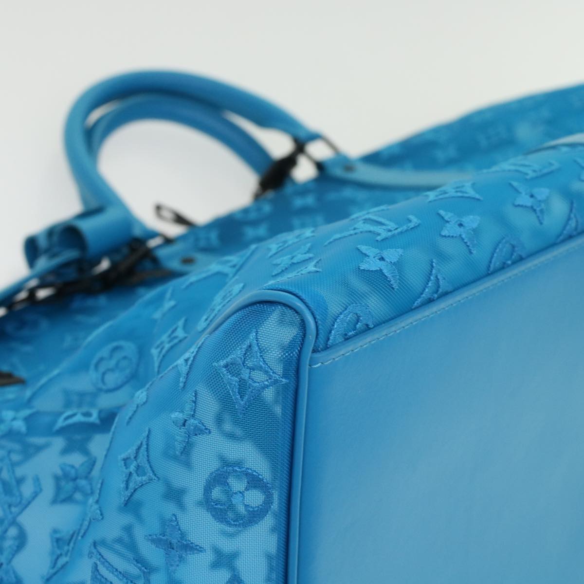 Louis Vuitton Keepall Bandouliere 50 Blue Synthetic Travel Bag