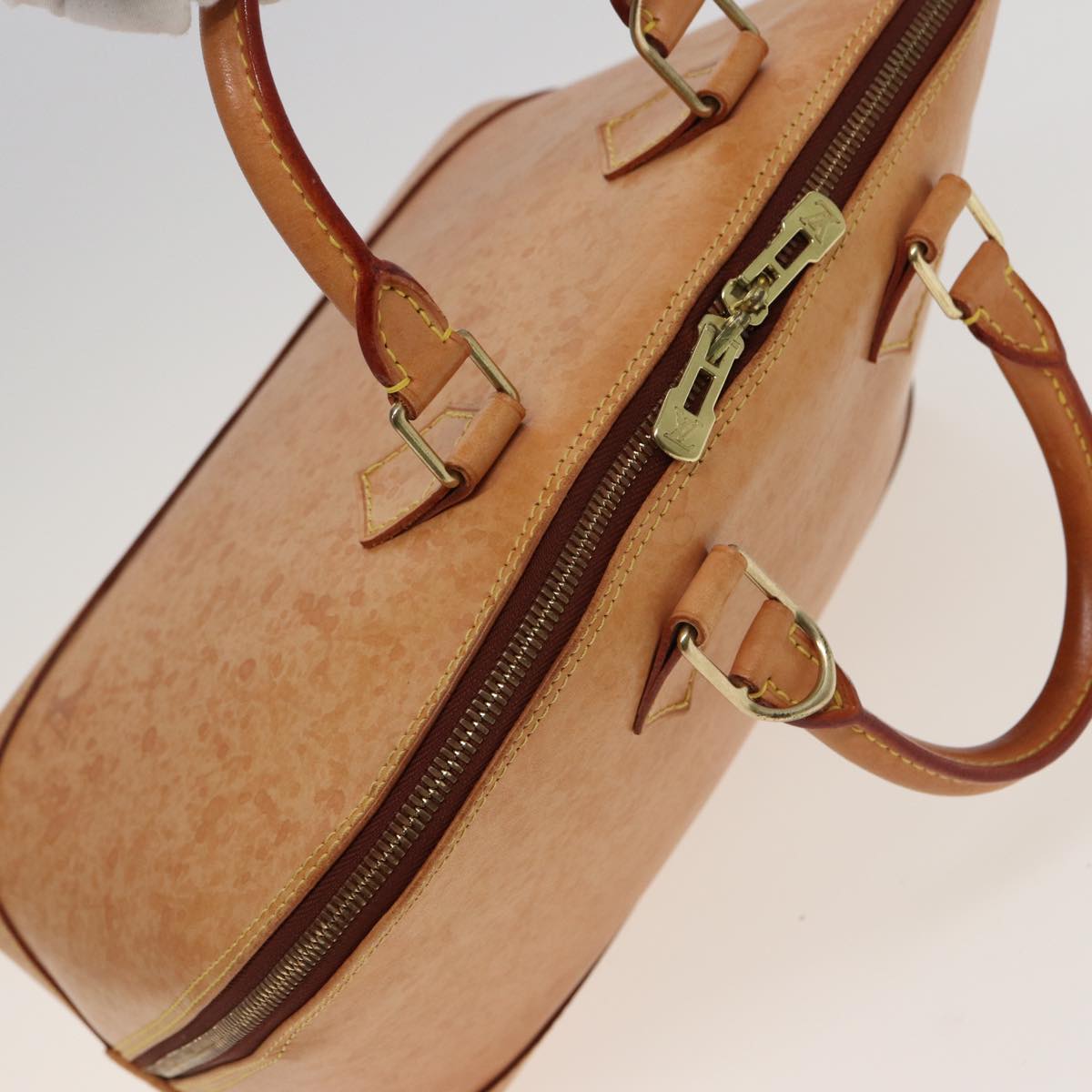 Louis Vuitton Alma Beige Leather Hand Bag