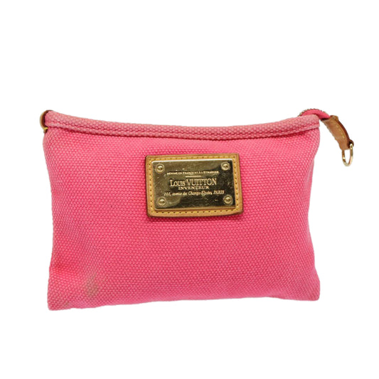 Louis Vuitton Antigua Pink Canvas Clutch Bag