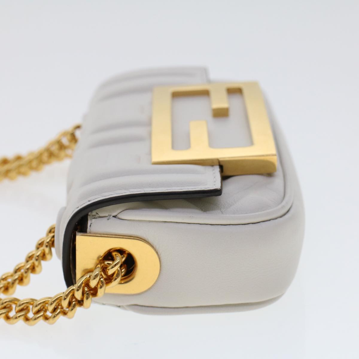 Fendi White Leather Shoulder Bag