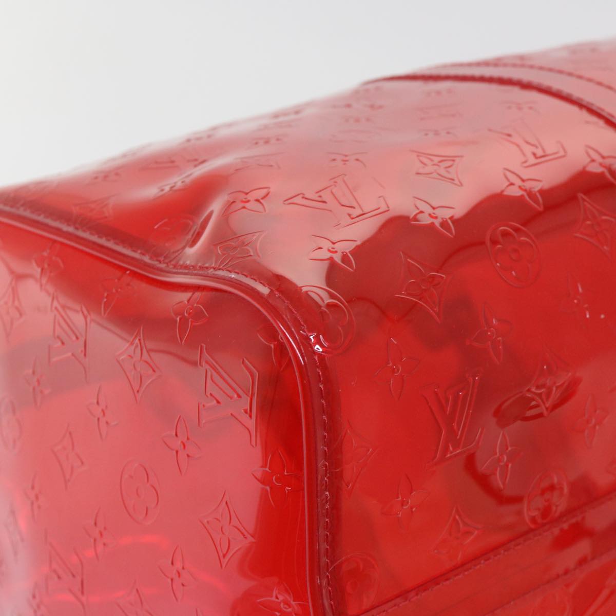 Louis Vuitton Keepall Bandouliere 50 Red Plastic Travel Bag