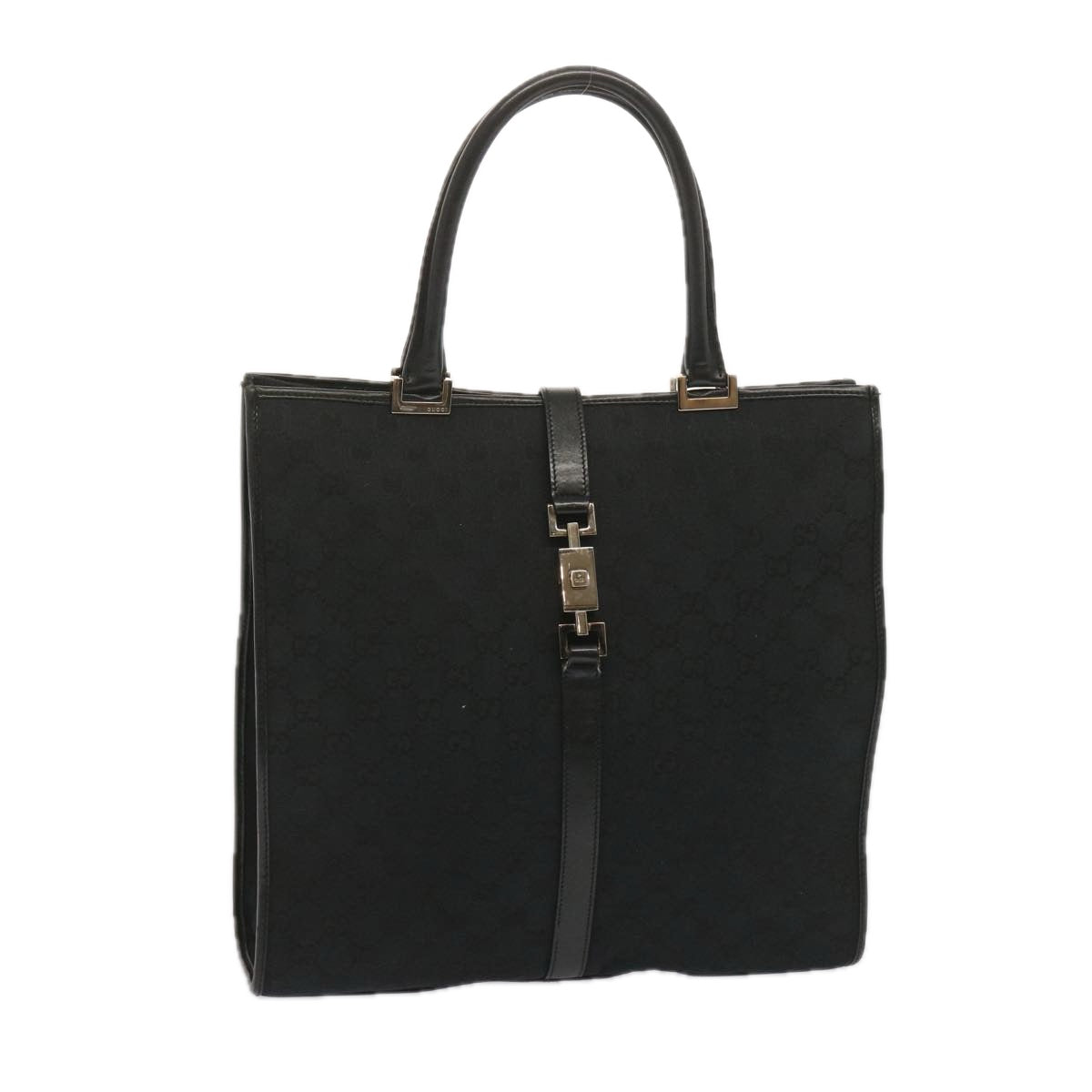 Gucci Jackie Black Canvas Hand Bag