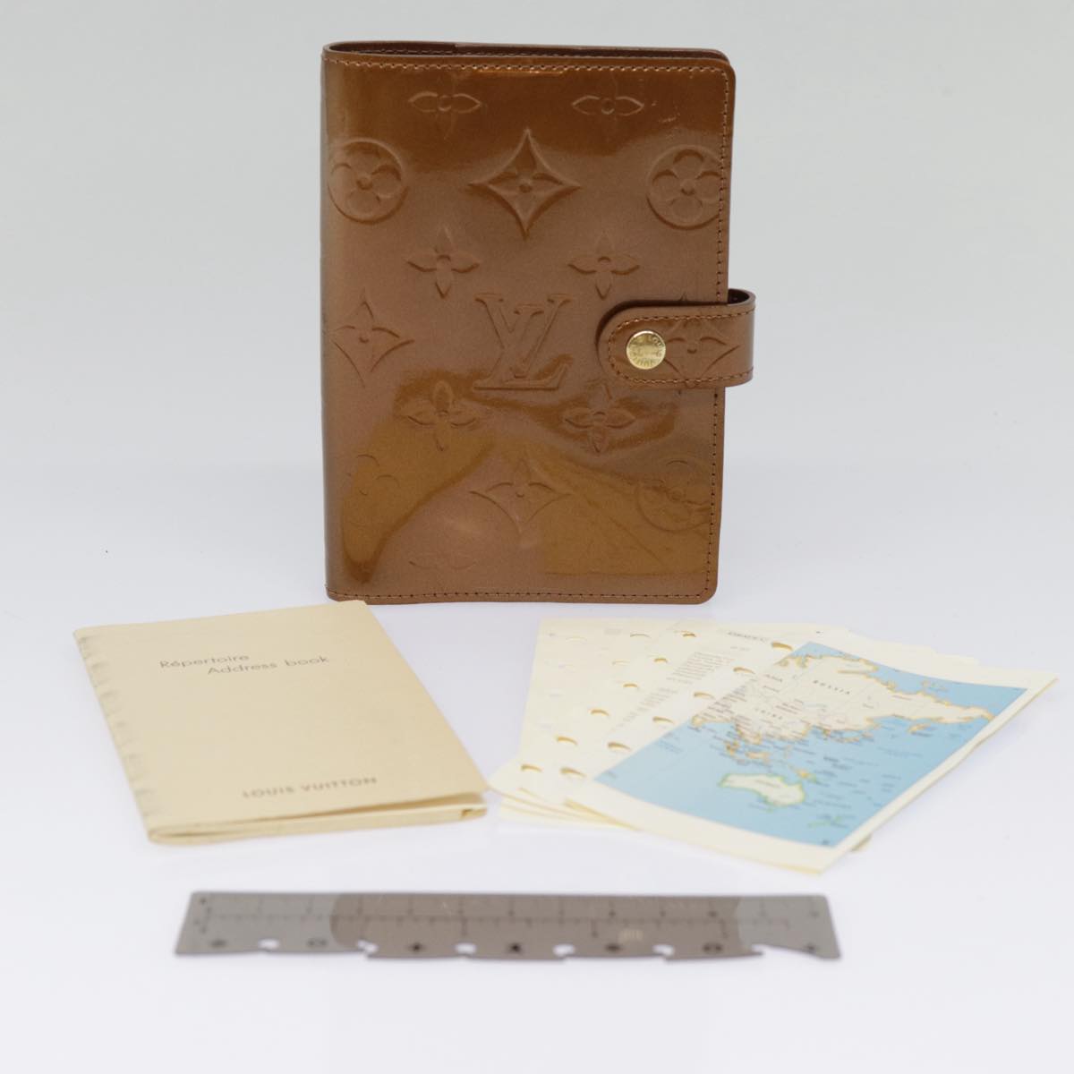 Louis Vuitton Agenda cover Camel Patent Leather Wallet Accessories