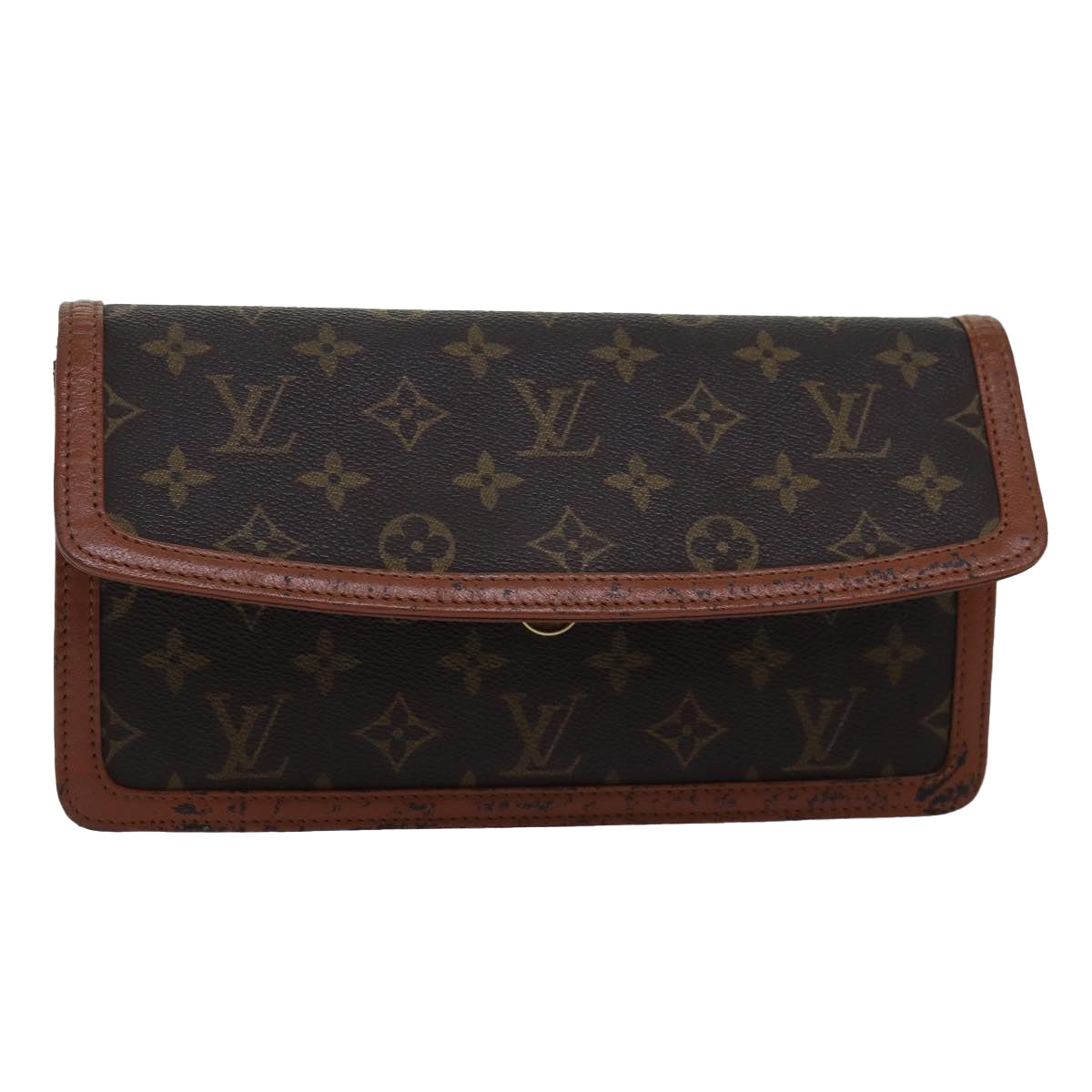 Louis Vuitton Pochette Dame Brown Canvas Clutch Bag