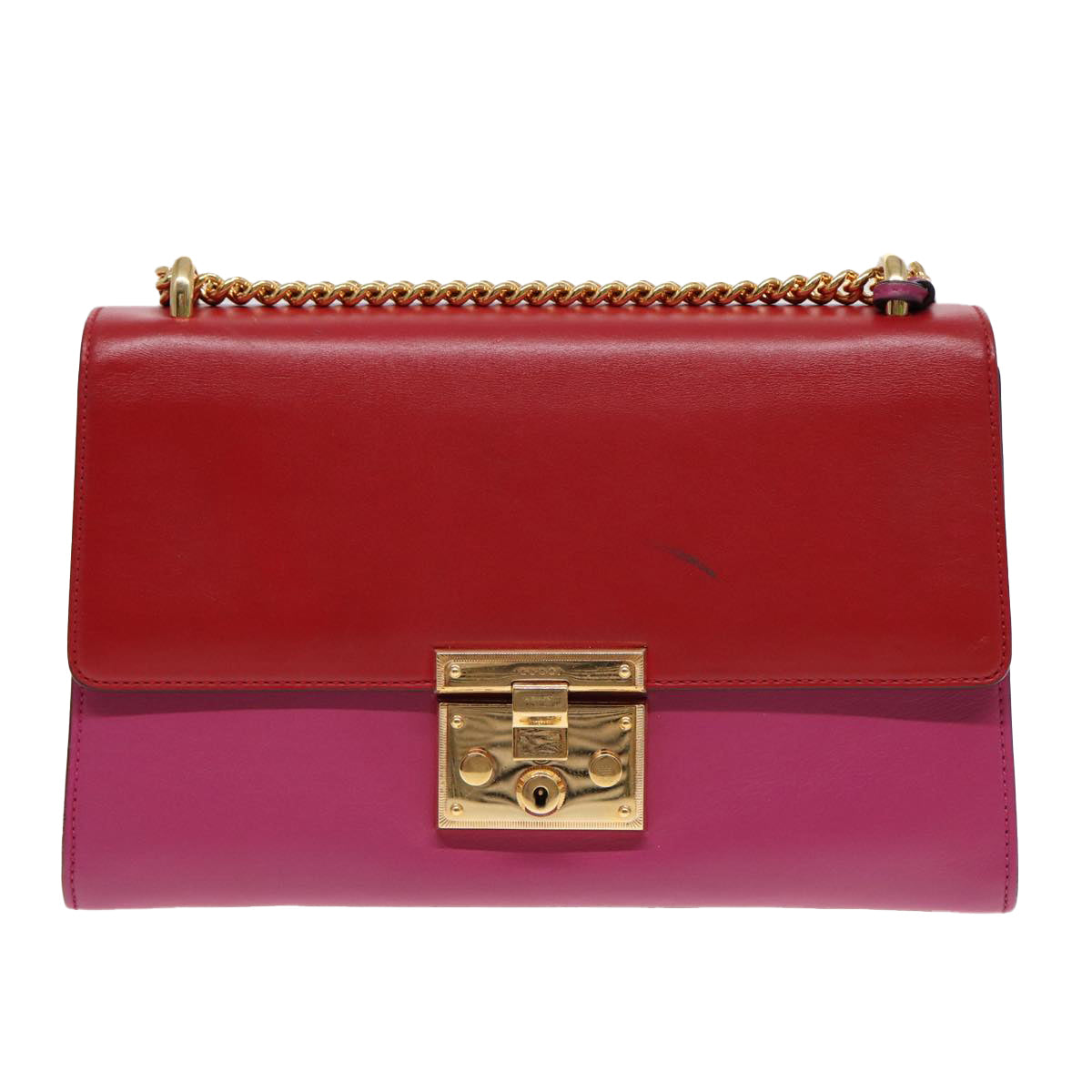 Gucci Padlock Red Leather Shoulder Bag