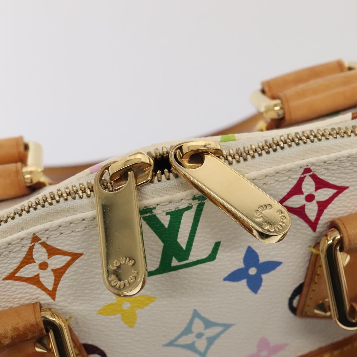 Louis Vuitton Alma White Canvas Hand Bag