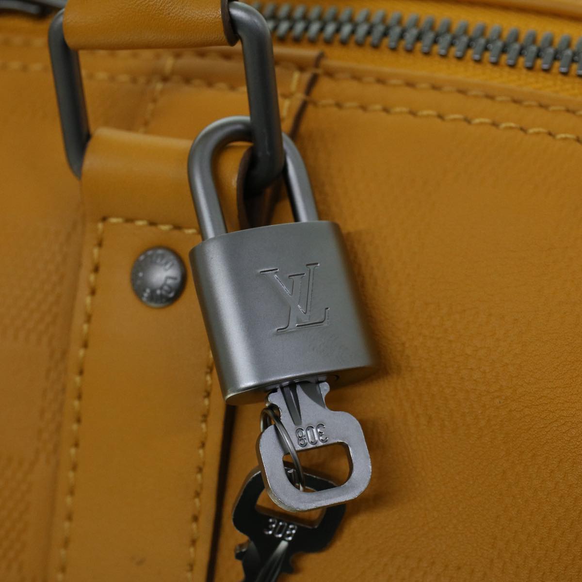 Louis Vuitton Keepall Camel Leather Travel Bag