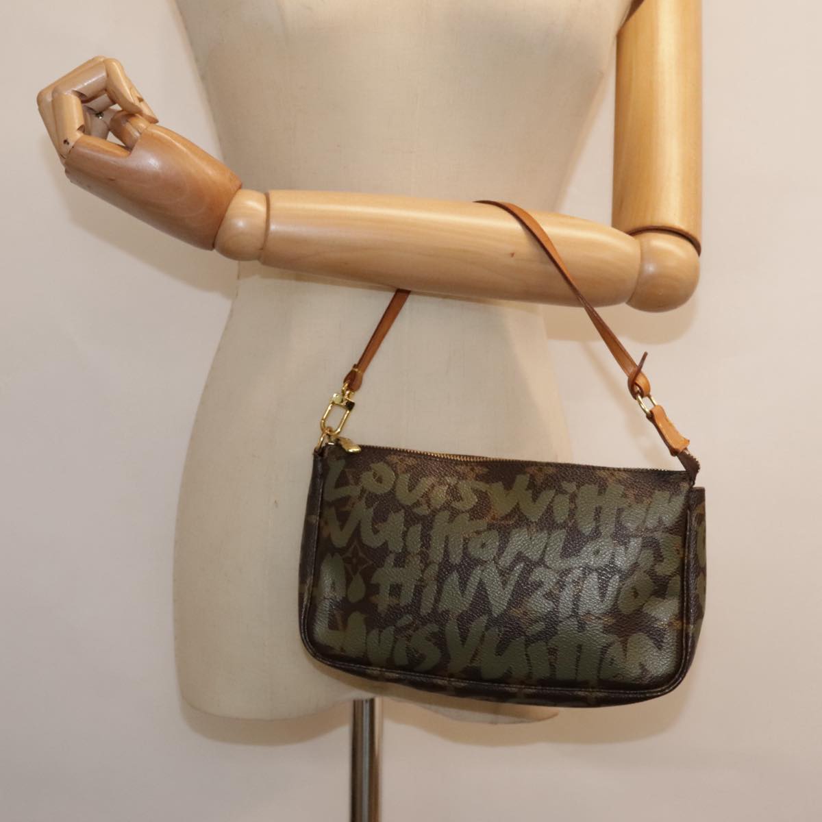 Louis Vuitton Pochette Accessoire Brown Canvas Clutch Bag