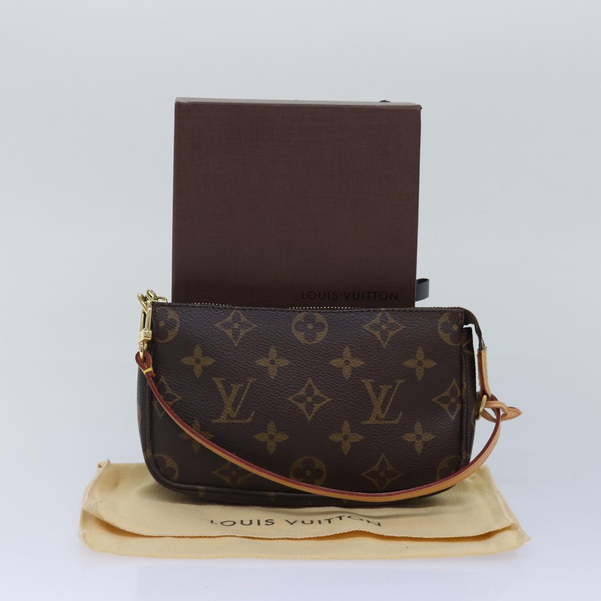 Louis Vuitton Pochette Accessoire Brown Canvas Clutch Bag