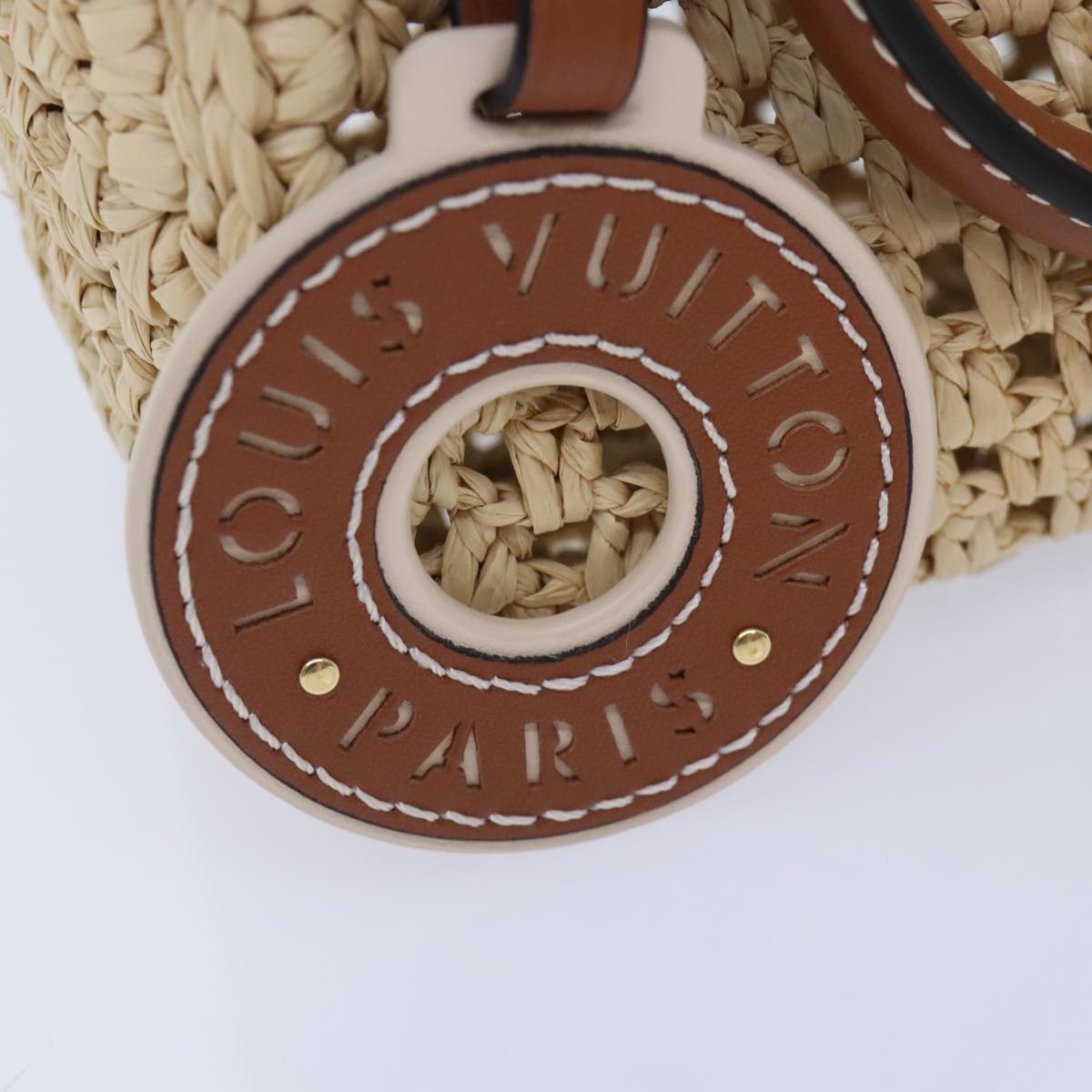 Louis Vuitton Nano Speedy Beige Synthetic Hand Bag