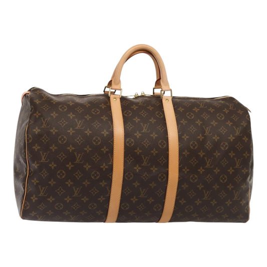 Louis Vuitton Keepall 55 Brown Canvas Travel Bag