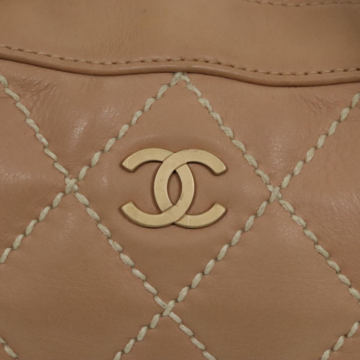 Chanel Wild stitch Beige Leather Hand Bag