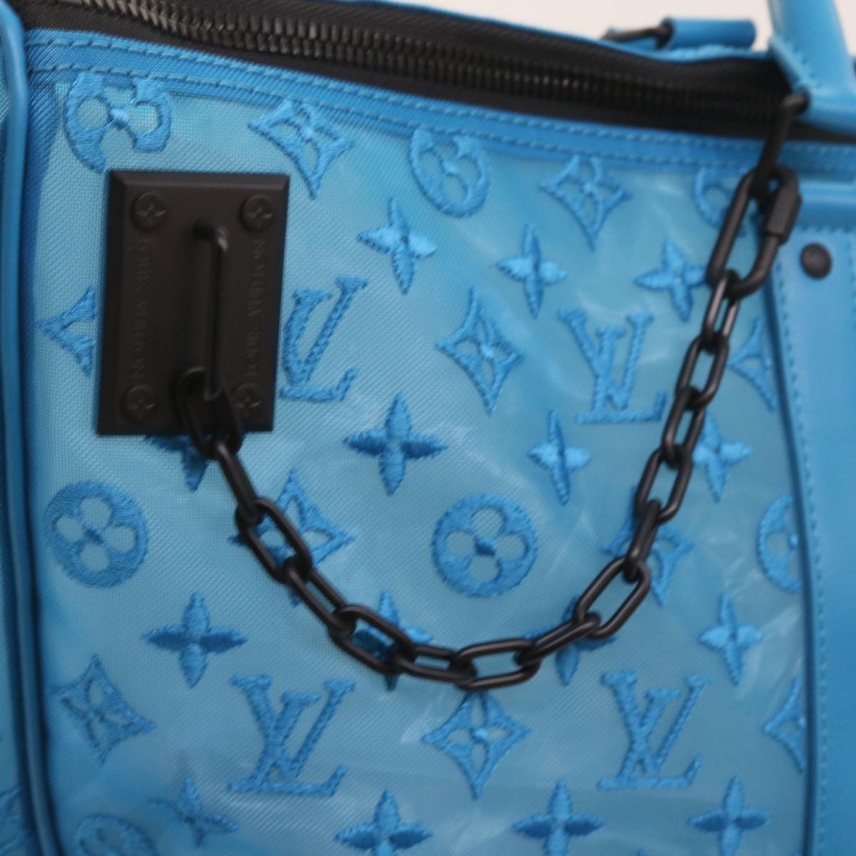 Louis Vuitton Keepall Blue Canvas Travel Bag