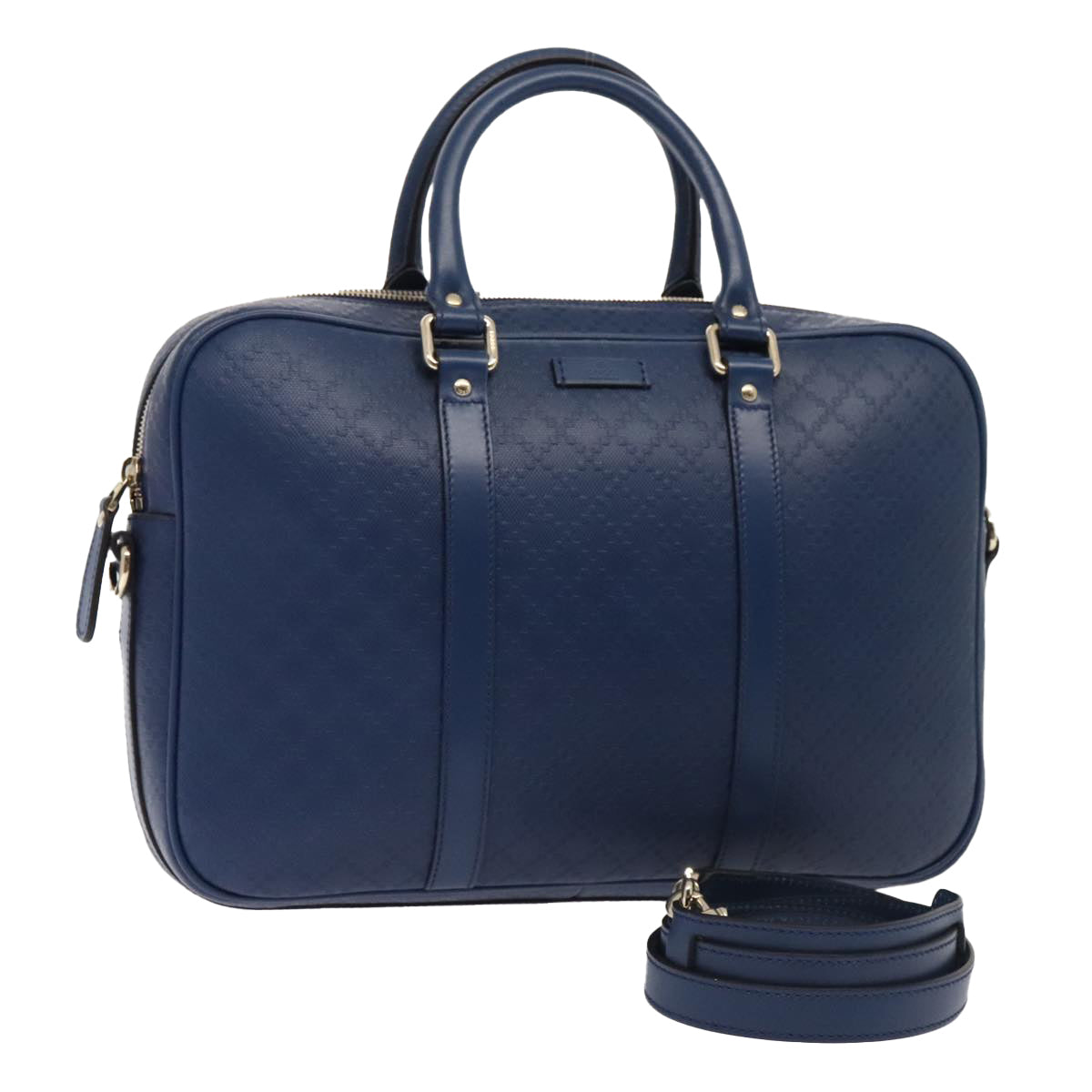 Gucci Diamante Navy Leather Briefcase Bag