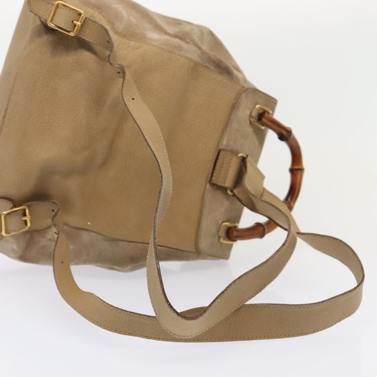 Gucci Bamboo Beige Suede Backpack Bag