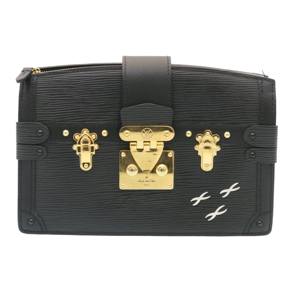 Louis Vuitton Trunk Black Leather Shoulder Bag