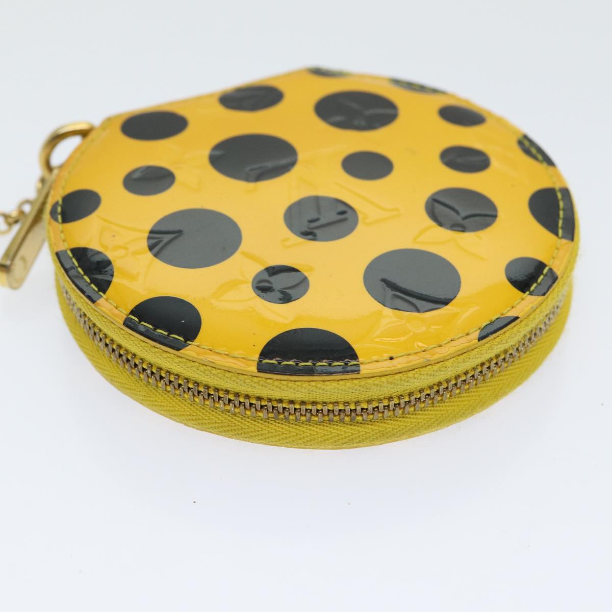 Louis Vuitton Porte Monnaie Rond Yellow Patent Leather Wallet Accessories