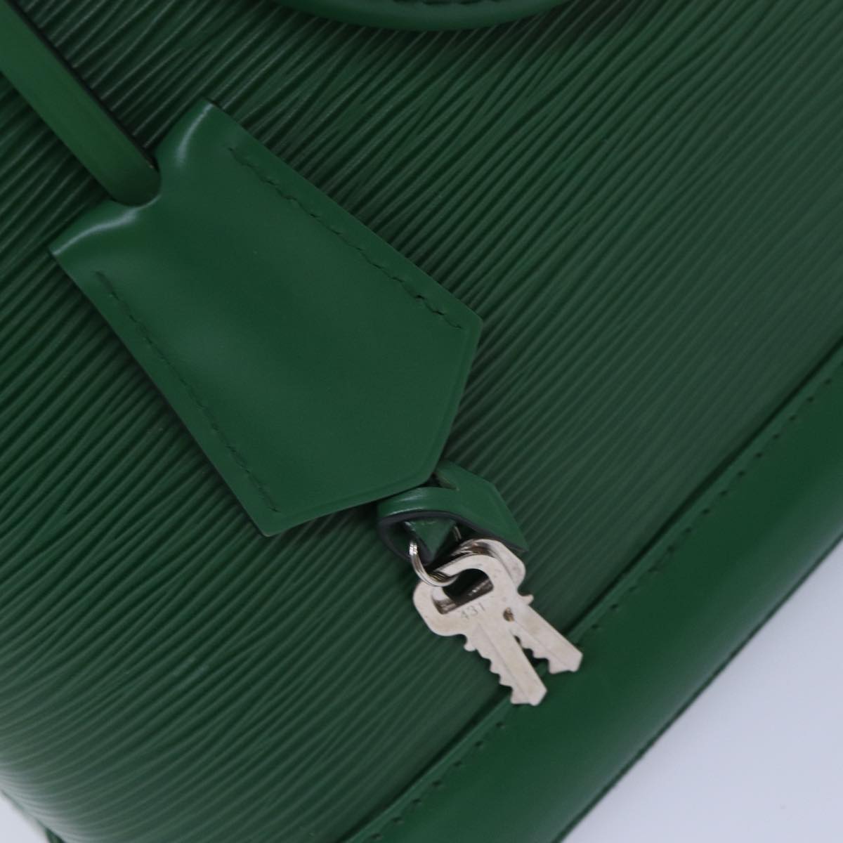 Louis Vuitton Alma Green Calfskin Hand Bag