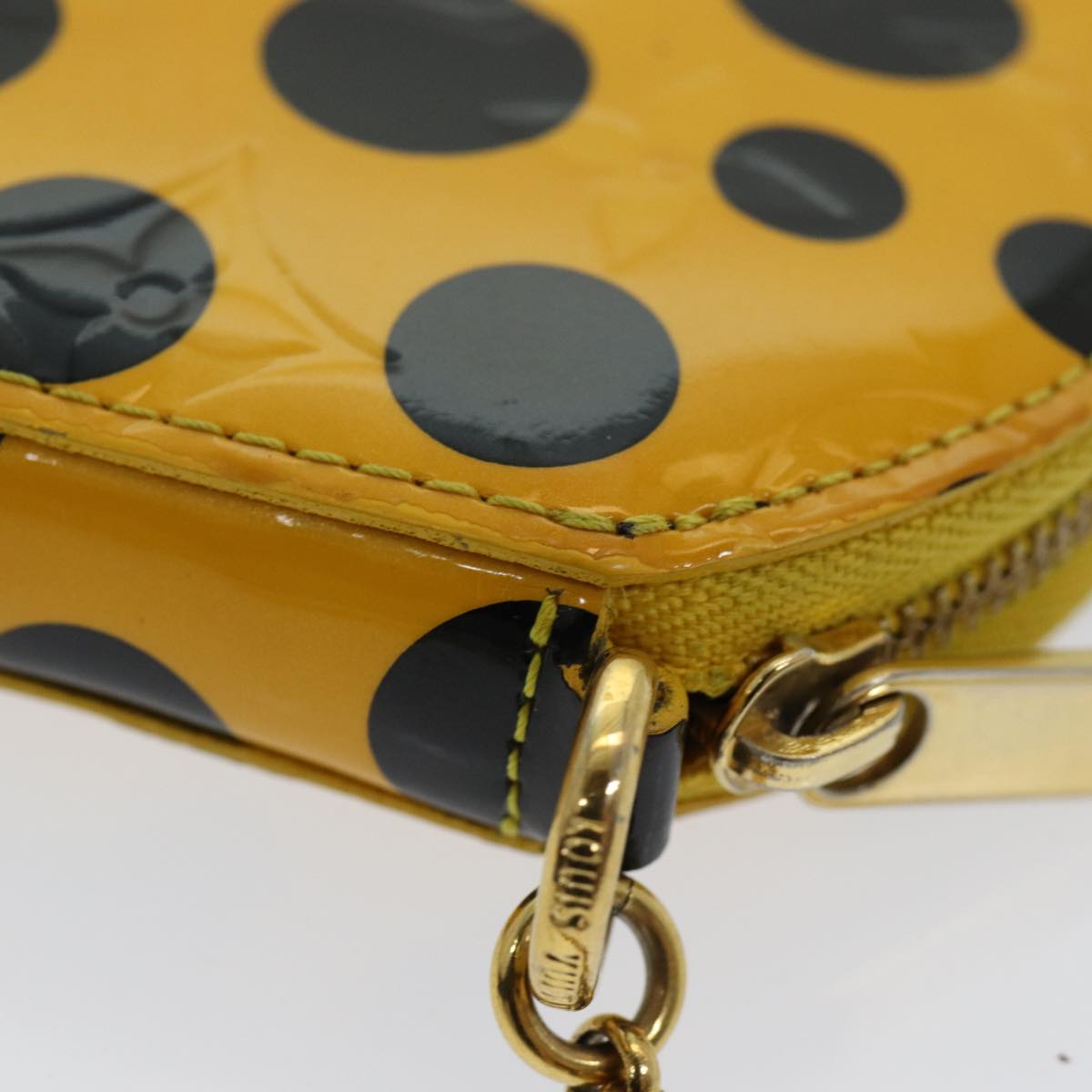 Louis Vuitton Porte Monnaie Rond Yellow Patent Leather Wallet Accessories